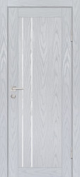Межкомнатная дверь PSM-10 (Дуб скай серый/Белоснежный лакобель)