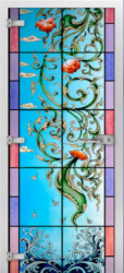 Стеклянная межкомнатная дверь Stained Glass-20 (Фотопечать)
