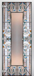 Стеклянная межкомнатная дверь Stained Glass-18 (Фотопечать)