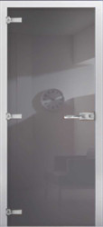 Стеклянная межкомнатная дверь RAL 7004 (Фотопечать)
