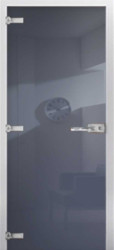 Стеклянная межкомнатная дверь RAL 5014 (Фотопечать)