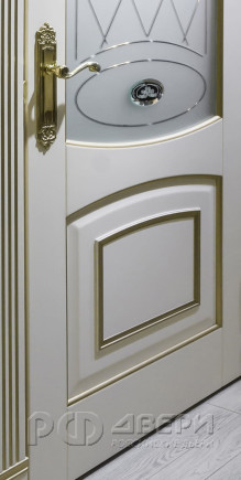 Дверь из массива бука Blic Сатинат ПО (Бук белый/Патина золото)