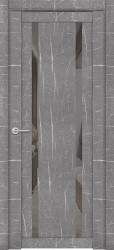 Межкомнатная дверь UniLine Loft 30006/1 ПО (Торос Серый/Серое зеркало)