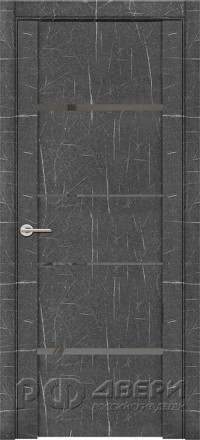 Межкомнатная дверь UniLine Loft 30039/1 ПО (Торос Графит/Серое зеркало)