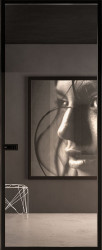 Скрытая дверь с тонированным Зеркалом (кромка Черная)