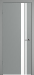Межкомнатная дверь Скай-9 ПО (Серая эмаль/Белое лакобель)