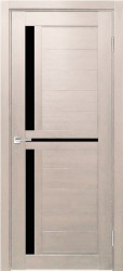 Межкомнатная двери Z-1 ПО (Кремовая лиственница/Лакобель Черный) 