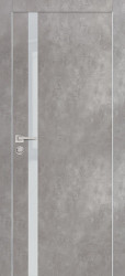 Межкомнатная дверь PX-8 AL молдинг кромка с 4-х ст. (Серый бетон/Лунный лакобель)