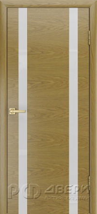 Межкомнатная дверь Гранд-2 ПО (Дуб натуральный/Белый лакобель)