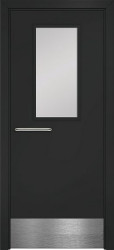 Противопожарная дверь ДПО (Темно-серый/Отбойник)