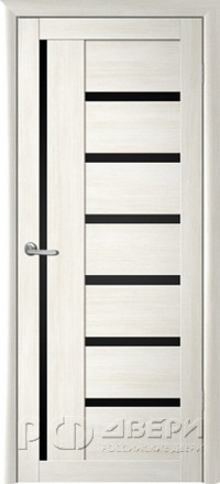 Межкомнатная дверь Мадрид ПО (Белый кипарис/Черное)