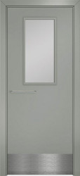 Межкомнатная дверь ДПО (Серый/Отб. пластина)