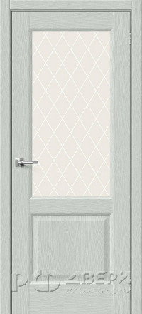 Межкомнатная дверь Неоклассик-33 ПО (Grey Wood/White Сrystal)