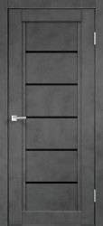 Межкомнатная дверь Next 1 ПО (Муар тёмный/Лакобель чёрное)