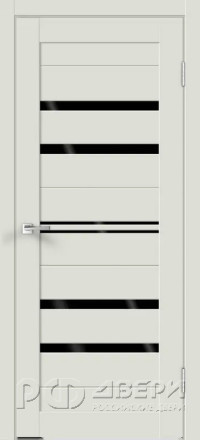Межкомнатная дверь Xline 6 ПО (Светло-серый/Лакобель чёрное)