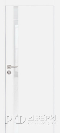 Межкомнатная дверь PX-8 AL кромка с 4-х ст. (Белый/Белоснежный лакобель)