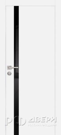 Межкомнатная дверь PX-8 AL молдинг кромка с 4-х ст. (Белый/Черный лакобель)