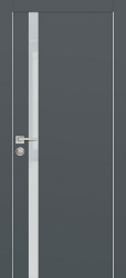 Межкомнатная дверь PX-8 AL кромка с 4-х ст. (Графит/Лунный лакобель)