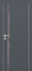 Межкомнатная дверь PX-8 AL кромка с 4-х ст. (Графит/Серый лакобель)