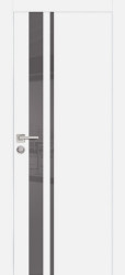 Межкомнатная дверь PX-16 AL кромка с 4-х ст. (Белый/Серый лакобель)