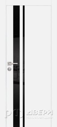 Межкомнатная дверь PX-16 AL кромка с 4-х ст. (Белый/Черный лакобель)
