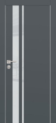 Межкомнатная дверь PX-16 AL кромка с 4-х ст. (Графит/Лунный лакобель)