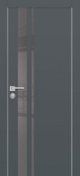 Межкомнатная дверь PX-16 AL кромка с 4-х ст. (Графит/Серый лакобель)