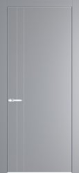 Межкомнатная дверь 12PA ПГ с черной кромкой (Графит/Алюминиевый молдинг)