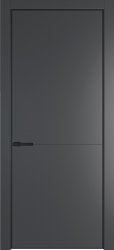 Межкомнатная дверь 16PA ПГ с черной кромкой (Графит/Алюминиевый молдинг)