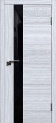 Межкомнатная дверь Лестер 2 ПО (Лиственница серая/Черный Лакобель)