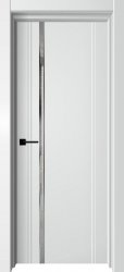 Межкомнатная дверь Solo ПГ (Белый бархат/Зеркало серебро)