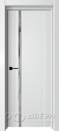 Межкомнатная дверь Solo ПГ (Белый бархат/Зеркало серебро)