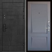Входная металлическая дверь Флагман Доминион Perfecto (Бетон черный/Серый бархат)