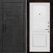Входная металлическая дверь Флагман Доминион Фоборг (Бетон черный/Эмаль белая)