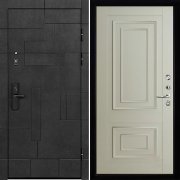 Входная металлическая дверь Флагман Доминион 62002 (Бетон черный/Светло-серый Серена)