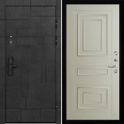 Входная металлическая дверь Флагман Доминион 62001 (Бетон черный/Светло-серый Серена)