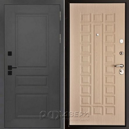 Входная металлическая дверь Сенатор ПЛЮС SOLID Стандарт (Cерый нубук soft/Беленый дуб)