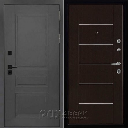 Входная металлическая дверь Сенатор ПЛЮС SOLID LIGHT MD 003 (Cерый нубук soft/Венге)