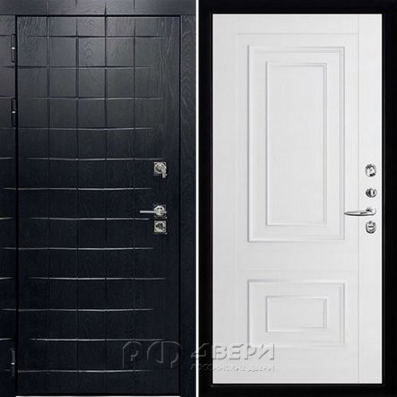 Входная металлическая дверь Сенатор ПЛЮС ALBERO BLACK 62002 (Альберо Блэк/Белая Серена)