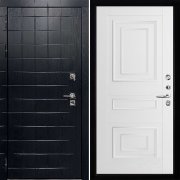 Входная металлическая дверь Сенатор ПЛЮС ALBERO BLACK 62001 (Альберо Блэк/Белая Серена)