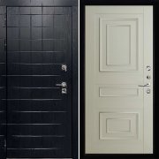 Входная металлическая дверь Сенатор ПЛЮС ALBERO BLACK 62001 (Альберо Блэк/Светло-серый Серена)