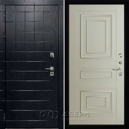 Входная металлическая дверь Сенатор ПЛЮС ALBERO BLACK 62001 (Альберо Блэк/Светло-серый Серена)