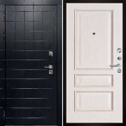 Входная металлическая дверь Сенатор ПЛЮС ALBERO BLACK Вена (Альберо Блэк/Белая патина)