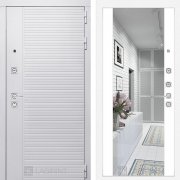 Входная металлическая дверь Piano white (белый софт/зеркало белый софт)