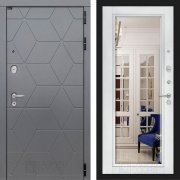 Входная металлическая дверь Cosmo (графит софт/зеркало белый софт)
