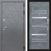 Входная металлическая дверь Cosmo 20 (графит софт/зеркало бетон темный)