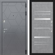 Входная металлическая дверь Cosmo 20 (графит софт/зеркало бетон светлый)