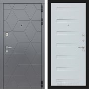 Входная металлическая дверь Cosmo 14 (графит софт/дуб кантри белый горизонтальный)
