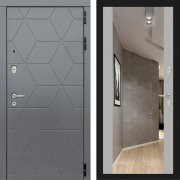 Входная металлическая дверь Cosmo (графит софт/зеркало грей софт)