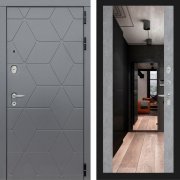 Входная металлическая дверь Cosmo (графит софт/зеркало бетон светлый)